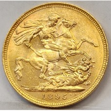 AUSTRALIA 1895 . ONE 1 SOVEREIGN . MELBOURNE . GOLD